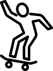 skateboarding outline icon