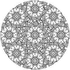 Mehndi flower for henna, mehndi, tattoo, decoration. decorative ornament in ethnic oriental style. doodle ornament. coloring book page.