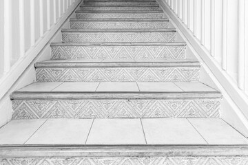 White granite stairs inside a modern luxury hotel