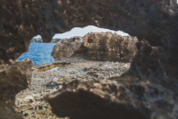Sunny morning at Punta Prima on the Island of Formentera, Spain.