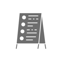 Street advertising board with prices gray icon.