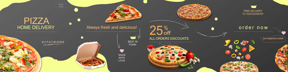 instagram carousel post for pizza delivery