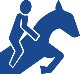 equestrian jumping glyph icon