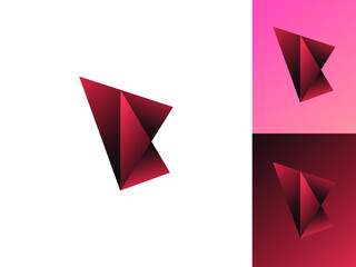 ILLUSTRATION ARROW, TRIANGLE GRADIENT LOGO DESIGN MODERN BRANDING VECTOR