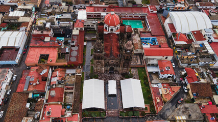 Main church in the municipality of Santiago Tianguistenco, State of Mexico, the houses and neighborhoods of the town are distinguished.