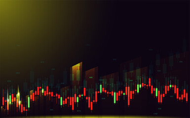 Trading business presentation in the form of a candle diagram. 