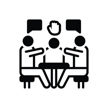 Black solid icon for interventions