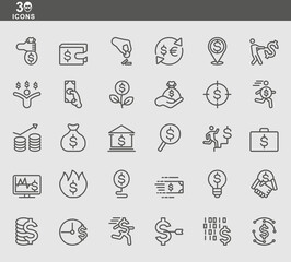 30 icon for money content vector design