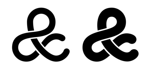 Ampersand. Elegant vector symbol on white background - obrazy, fototapety, plakaty