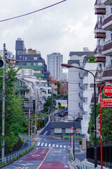 東京、赤坂の住宅街や繁華街の風景
