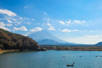 Beautiful Mount Fuji with Nature background and blue sky., japan.
