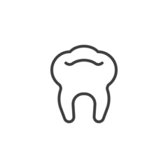 Dental tooth line icon