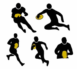 Rugby icons silhouette. vector file