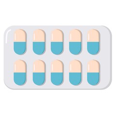 Vector illustration of pill medicine in the package, suitable for advertising medicinal products