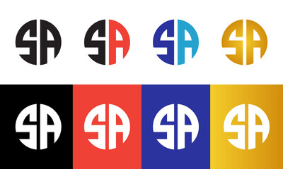 SA logo | SA letter logo | SA circular logo | SA modern logo