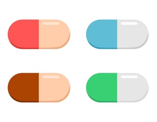 Vector illustration set of pill medicine, suitable for advertising medicinal products