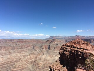 Grand Canyon and blue sky with clouds