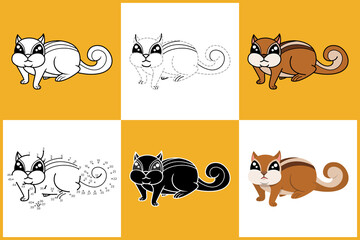 Cartoon Animals set of CHIPMUNK