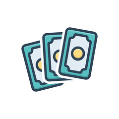 Color illustration icon for card deck 