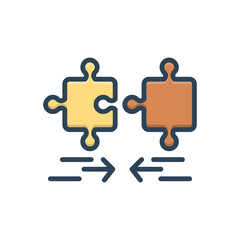 Color illustration icon for implication