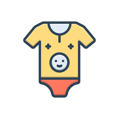 Color illustration icon for onesie 