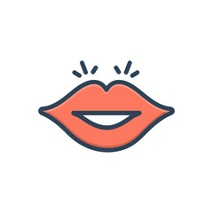 Color illustration icon for lips 
