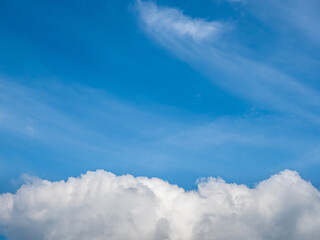 Daytime blue sky with clouds. Splash screen and background