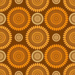 Textile fashion african printed fabric, abstract seamless pattern, vector illustration