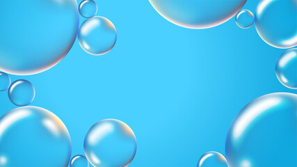 Bubbles aqua blue fresh vector background
