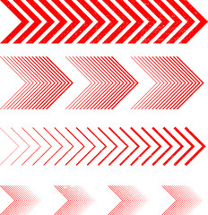 Grunge textured sideways Set . Linear signs collection. Arrow Design .four elements for your design.Striped direction. vector illustration