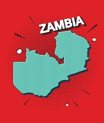 Foto op Aluminium Pop art map of zambia © naughtynut