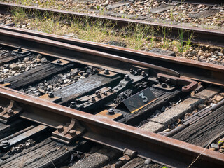 Fototapeta premium 鉄道の手動式ポイント