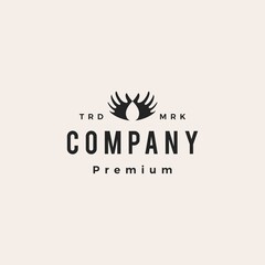 hand water drop wash clean blood oil care hipster vintage logo vector icon illustration