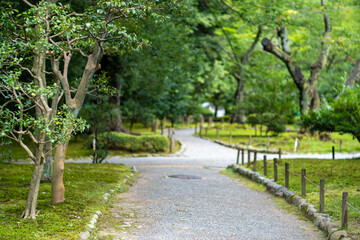 石川県金沢市にある兼六園周辺の風景 Scenery around Kenrokuen Garden in Kanazawa City, Ishikawa Prefecture, Japan.