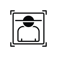 Black solid icon for recognition