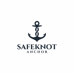 Black Knot Anchor Logo Design Simple Minimalist