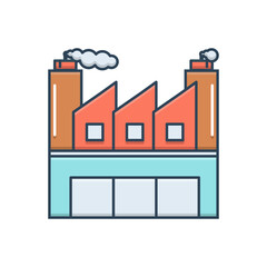 Color illustration icon for industrial 