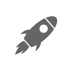 illustration vector graphic of rocket silhouette gliding into space