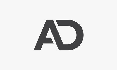 AD letter logo modern concept isolated on white background.