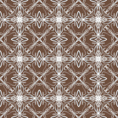 Seamless abstract geometric floral monochrome surface pattern