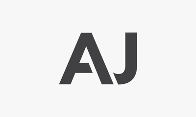 AJ letter logo modern concept isolated on white background.