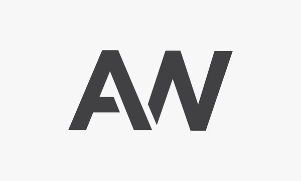 AW or AN letter logo modern concept isolated on white background.