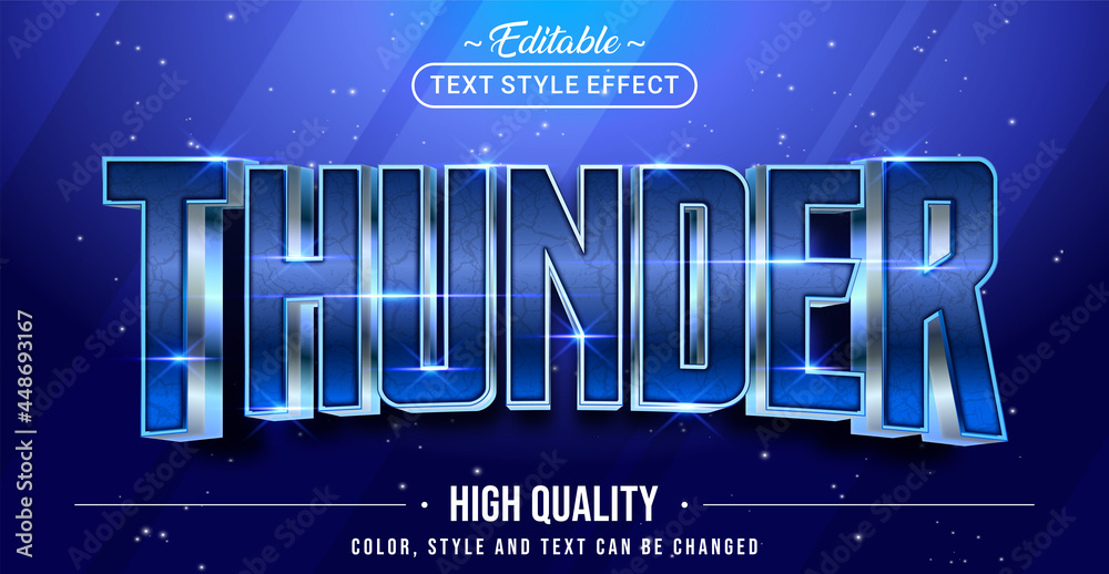 Poster Editable text style effect - Thunder Blue text style theme.