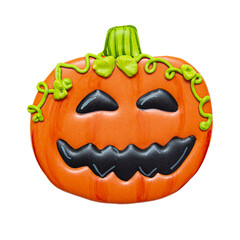 Isolated painted pumpkin for halloween on a white background