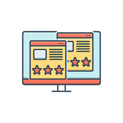 Color illustration icon for usability  evaluation