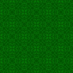 Green ornament pattern, songket seamless, Luxury old fashion ready for print