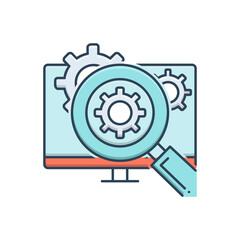 Color illustration icon for functional analysis
