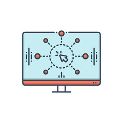 Fototapeta premium Color illustration icon for interaction design