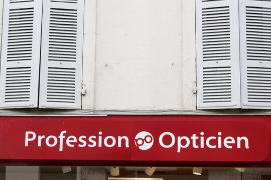 Profession Opticien Logo Optic And Text Sign Of French Medic Store Street Brand Optician Medical Glasses