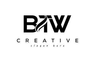 Fotobehang Letters BTW creative logo design vector © Murad Gazi